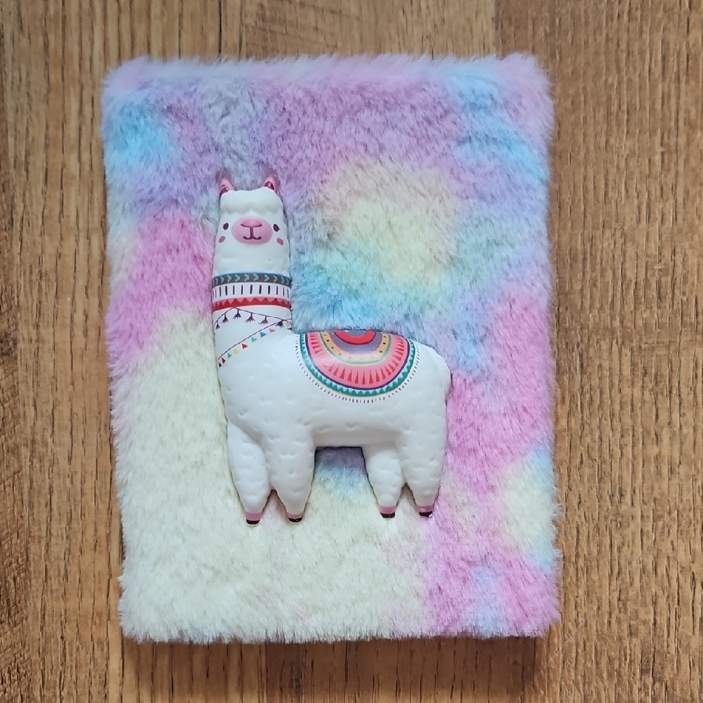 Pastel Furry Notebook With Llama Squishy